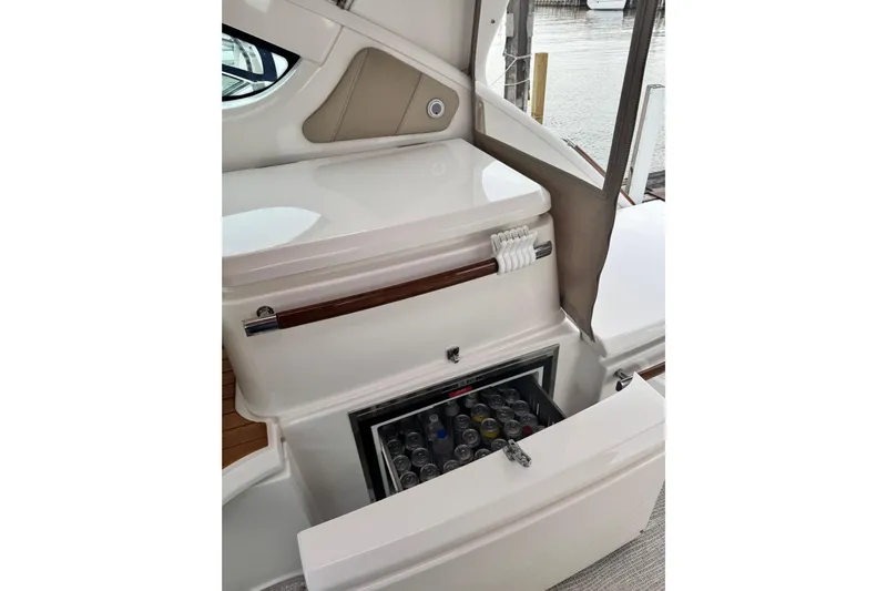  Yacht Photos Pics 2014 Tiara Yachts 4300 Open with open cooler stocked with beverages.