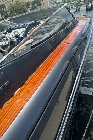 Lady D Yacht Photos Pics 2015 Riva Rivarama Super yacht with sleek design and luxurious wooden deck.