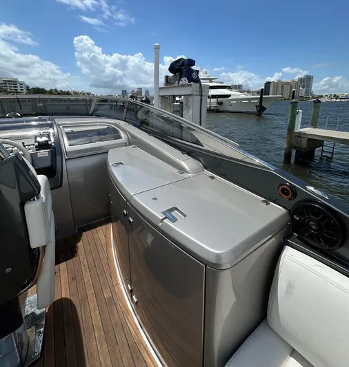 Lady D Yacht Photos Pics Luxury 2015 Riva Rivarama Super yacht interior with sleek design and waterfront view.