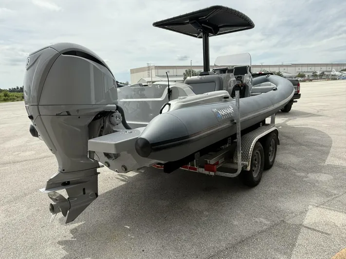  Yacht Photos Pics 2022 Ribeye 8.1m Outboard BL boat on trailer, featuring a powerful engine.