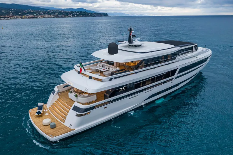 X130 Triplex Yacht Photos Pics Luxury yacht Extra X130 TRIPLEX 2026 cruising on open sea.