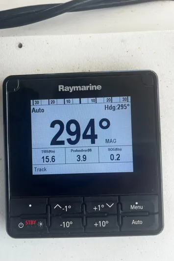 Chivalry Yacht Photos Pics Raymarine display showing heading 294° on a Beneteau 461, year 2000.