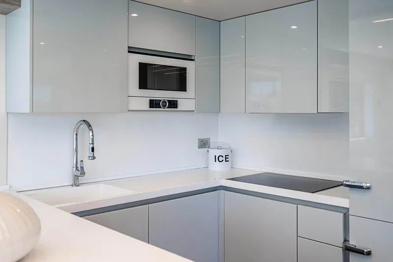 Persistence Yacht Photos Pics Modern kitchen on Overblue 58 Power Catamaran, year 2017.