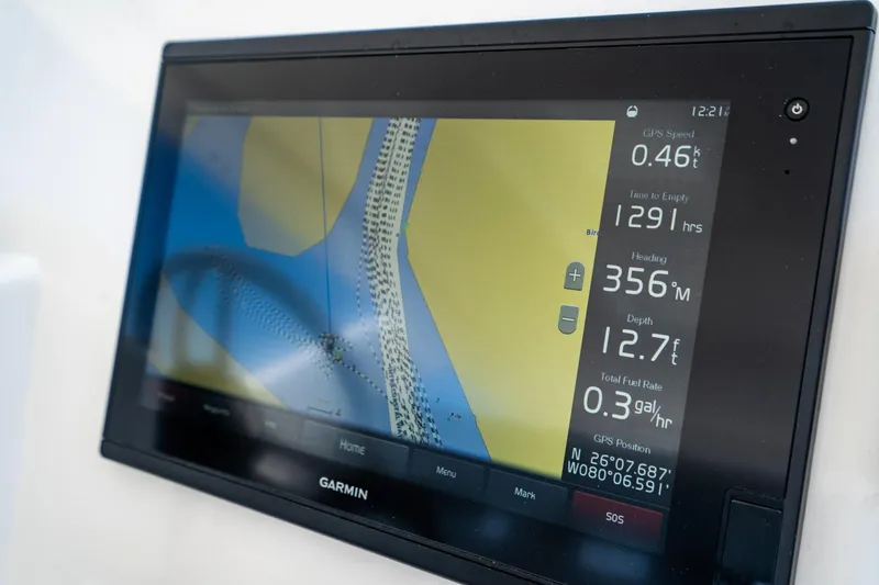 Persistence Yacht Photos Pics Garmin navigation system on Overblue 58 Power Catamaran, 2017 model.