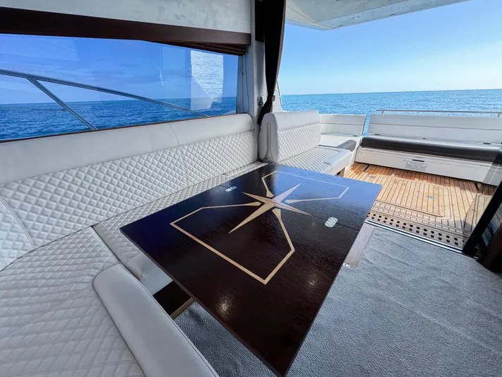  Yacht Photos Pics Luxurious interior of 2016 Galeon 420 Fly yacht with ocean view.