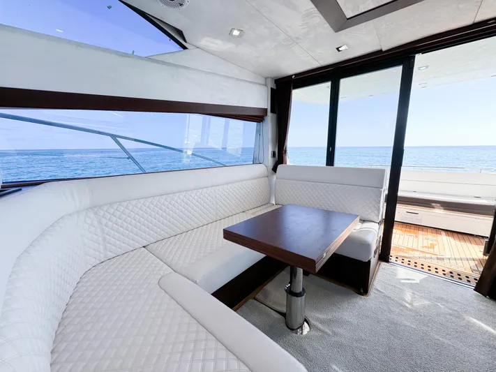  Yacht Photos Pics Luxurious interior of 2016 Galeon 420 Fly yacht with ocean view.
