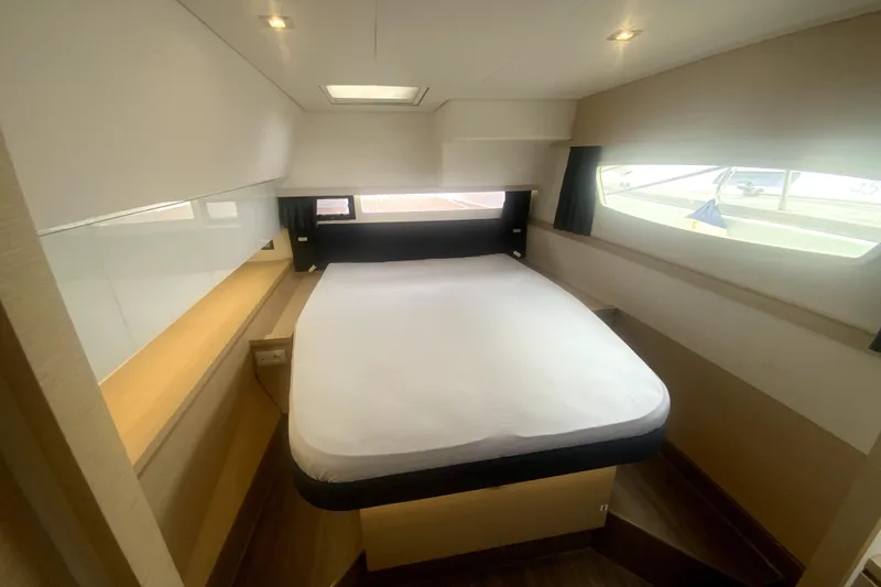 Jajapami Yacht Photos Pics Luxurious cabin interior of 2017 Fountaine Pajot SABA 50 catamaran with modern design.