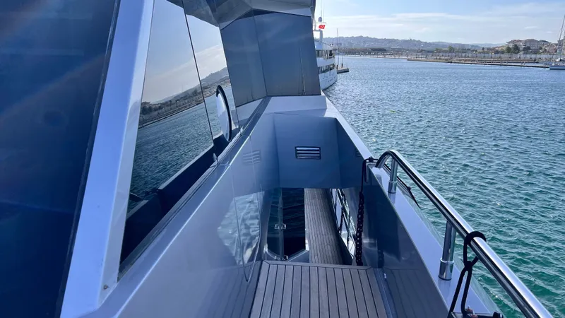 Aquila Yacht Photos Pics Luxurious 2015 Mengi Yay 36M Pennon yacht deck with ocean view.