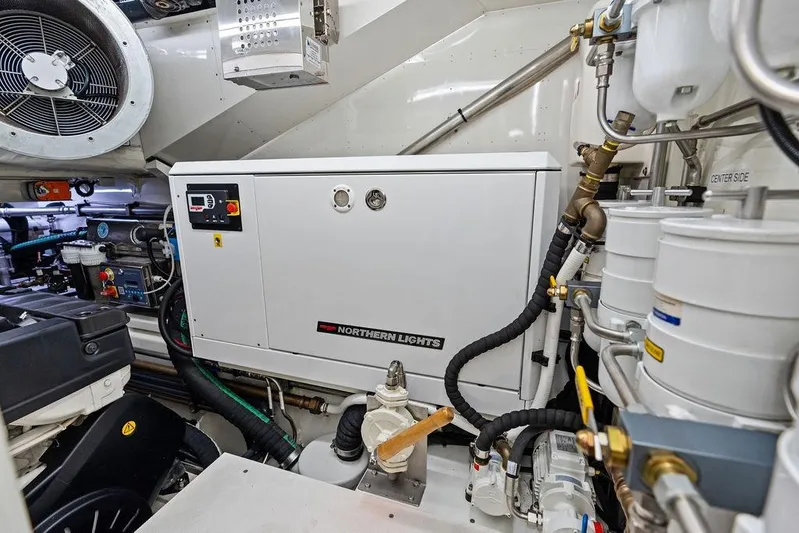 Fellowship II Yacht Photos Pics Engine room of 2023 Wajer 77 yacht featuring Northern Lights generator.