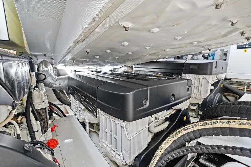 Fellowship II Yacht Photos Pics Engine room of 2023 Wajer 77 yacht, showcasing advanced machinery and components.