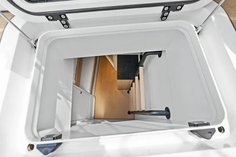 Fellowship II Yacht Photos Pics Hatch and ladder leading below deck on 2023 Wajer 77 yacht.