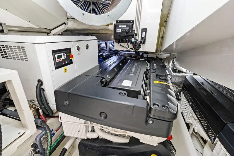 Fellowship II Yacht Photos Pics Engine room of 2023 Wajer 77 yacht showcasing advanced machinery and components.