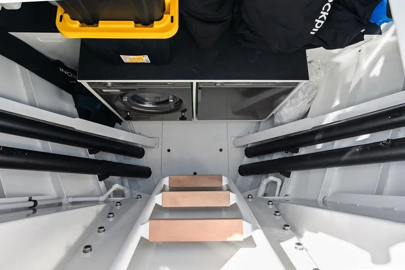 Fellowship II Yacht Photos Pics Interior of 2023 Wajer 77 yacht featuring a compact laundry area.