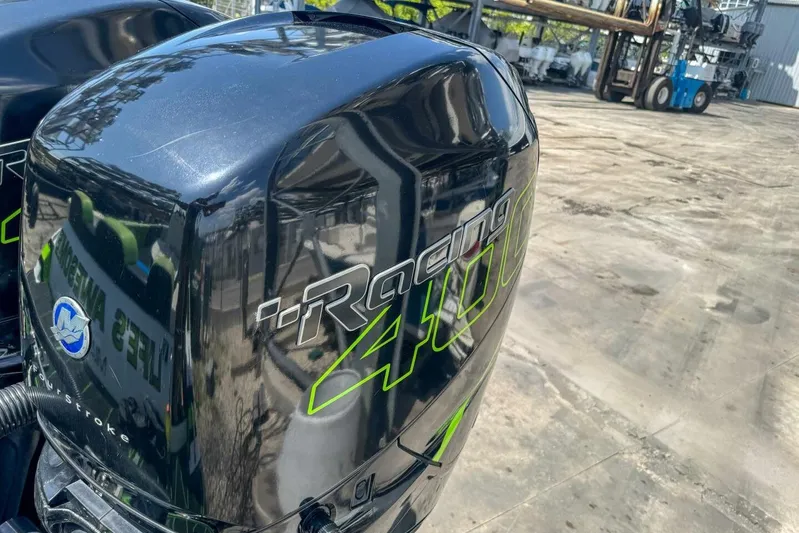  Yacht Photos Pics Mercury Racing 400 outboard engine on 2018 Statement 380 Open boat.