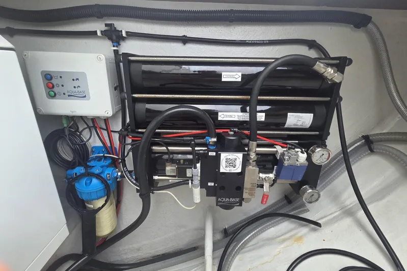 Free To Be Yacht Photos Pics Water filtration system in 2022 Fountaine Pajot Elba 45 Catamaran engine room.