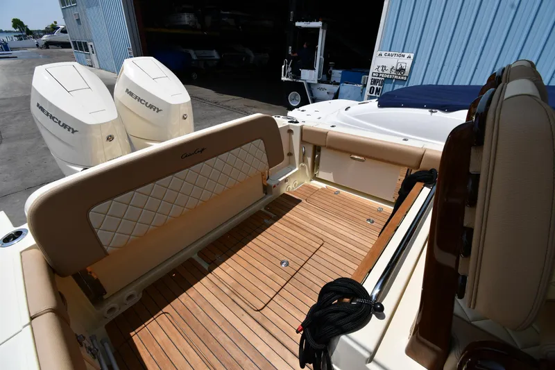  Yacht Photos Pics 2024 Chris-Craft Catalina 30 boat with teak deck and dual Mercury engines.