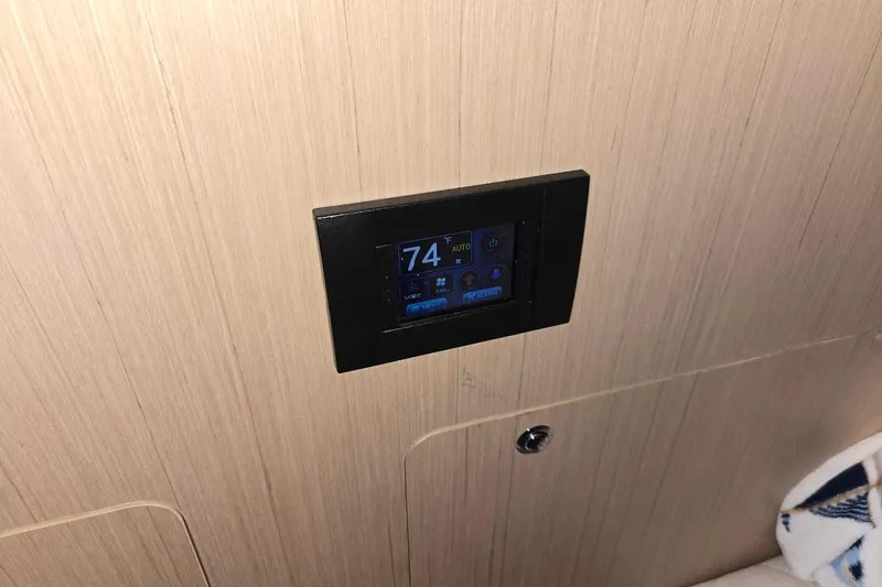 Bluebird Yacht Photos Pics Digital control panel on 2023 Beneteau Oceanis 38.1 yacht interior.