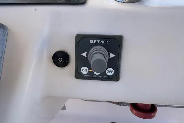  Yacht Photos Pics Control panel of a 2007 Grady-White Bimini 306 boat with Sleipner thruster switch.