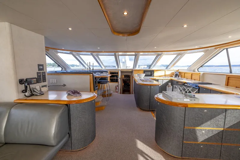 White Lightning Yacht Photos Pics Galley and Dining Area