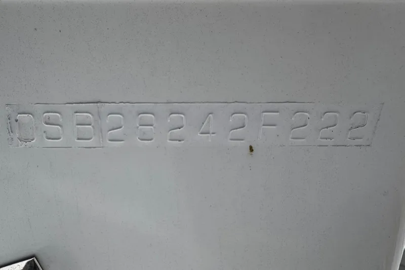  Yacht Photos Pics Hull identification number on a 2022 Whitewater 28 Open boat.