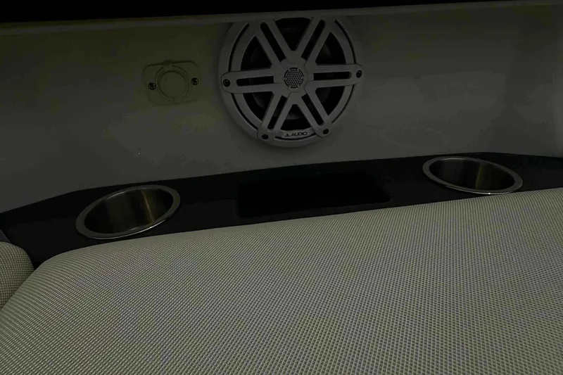  Yacht Photos Pics Interior of 2020 Formula 290 Bowrider with speaker and cup holders.