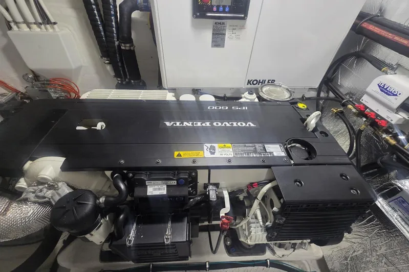 Yacht Photos Pics Engine room of 2018 Cruisers Yachts 50 Cantius with Volvo Penta IPS 600 engine.
