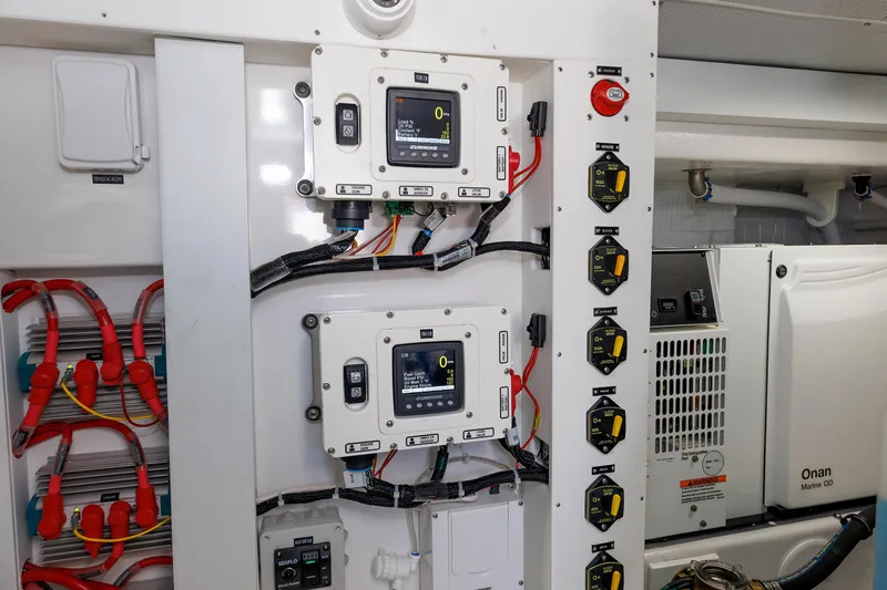 No Whey Yacht Photos Pics Electrical control panel in 2023 Henriques 42 Express Hardtop boat engine room.