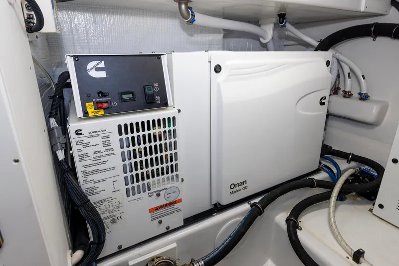 No Whey Yacht Photos Pics Cummins Onan Marine QD generator in 2023 Henriques 42 Express Hardtop engine room.