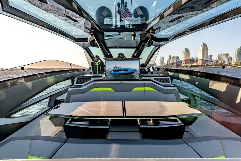Aspen And Delilah Yacht Photos Pics 2023 Tecnomar 63 Lamborghini - Lounge/Entertainment Area