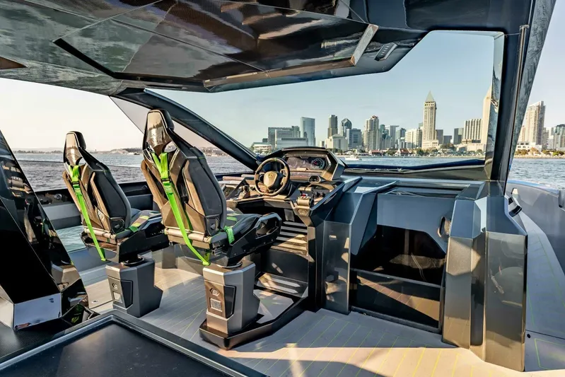 Aspen And Delilah Yacht Photos Pics 2023 Tecnomar 63 Lamborghini - Race Inspired Helm