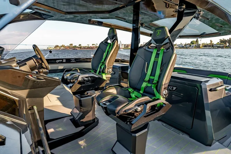 Aspen And Delilah Yacht Photos Pics 2023 Tecnomar 63 Lamborghini - Helm/Captains Chairs