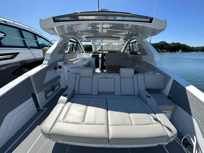  Yacht Photos Pics 2024 Cruisers Yachts 42 GLS Outboard, luxury boat interior with spacious seating.