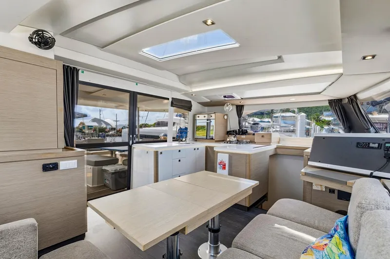 Nauti Mollie Yacht Photos Pics Interior of 2020 Fountaine Pajot Astrea 42 Catamaran, featuring modern design and spacious layout.