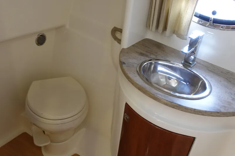  Yacht Photos Pics 2016 Formula 34 Cruiser bathroom with sink and toilet.