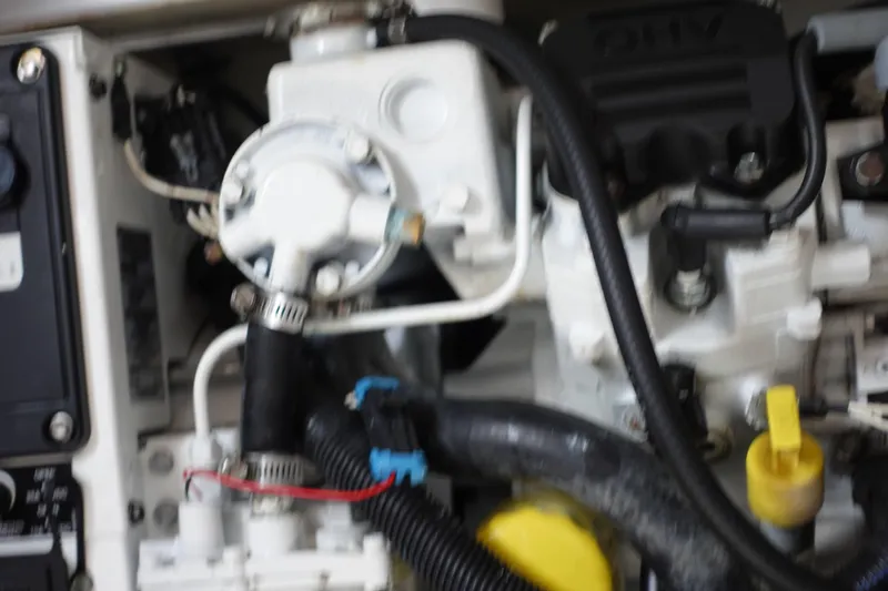  Yacht Photos Pics Close-up of a 2016 Formula 34 Cruiser engine components and wiring.