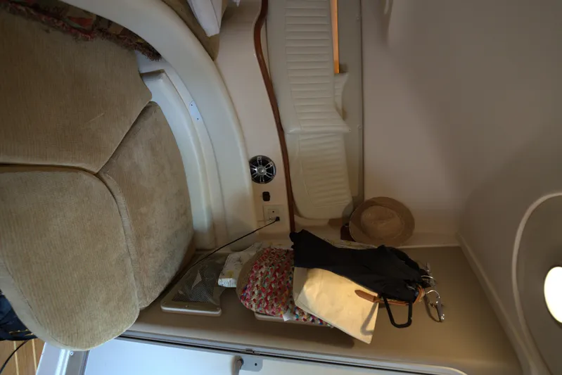  Yacht Photos Pics Interior cabin of 2007 Grady-White Express 330 with seating and storage.