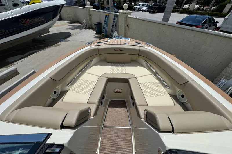  Yacht Photos Pics 2023 Chris-Craft Launch 25 GT boat interior with luxurious seating and elegant design.