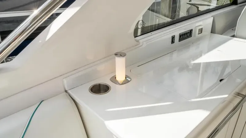  Yacht Photos Pics Interior of 2022 Regal LX36 yacht featuring sleek countertop and modern fixtures.