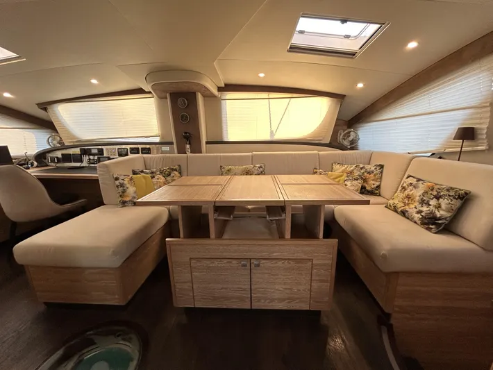  Yacht Photos Pics Luxurious interior of 2019 Xquisite Yachts X5 with elegant seating and modern design.