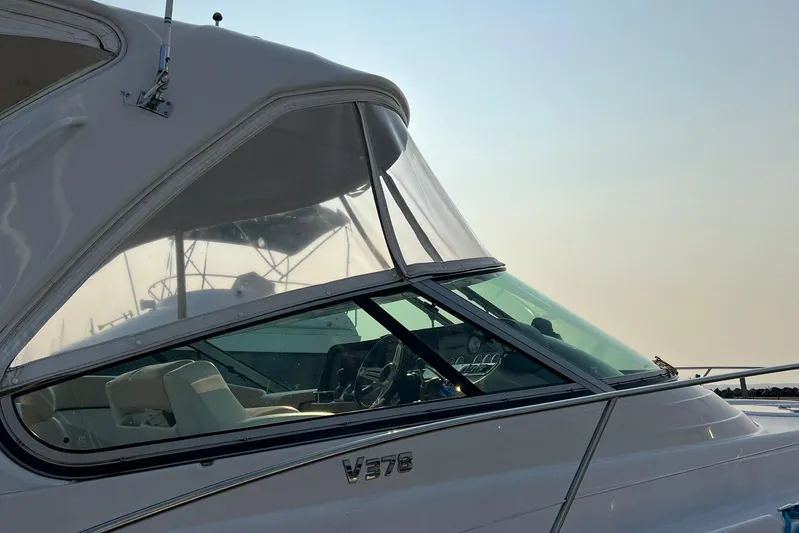  Yacht Photos Pics 2008 Four Winns 378 Vista boat with sleek design and clear canopy.