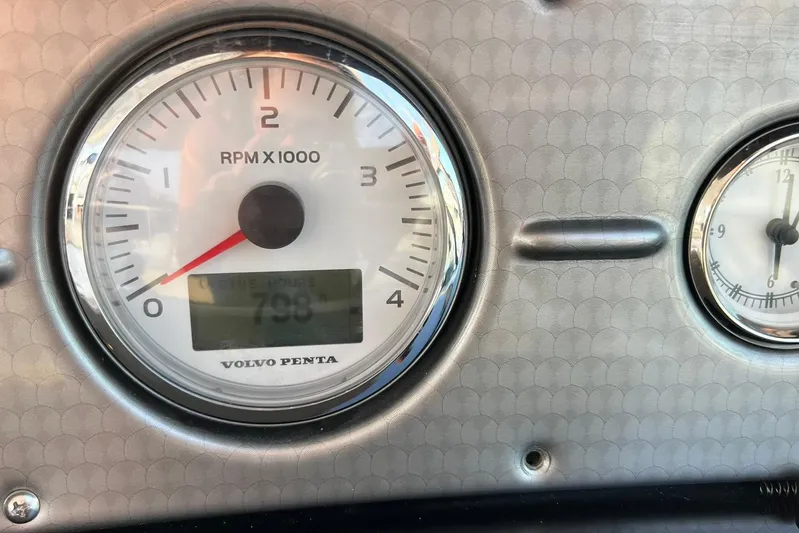  Yacht Photos Pics Volvo Penta RPM gauge on 2008 Four Winns 378 Vista boat dashboard.