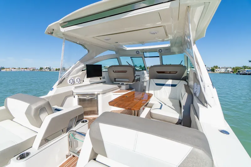  Yacht Photos Pics Interior of 2023 Tiara Yachts 34 LX on the water.