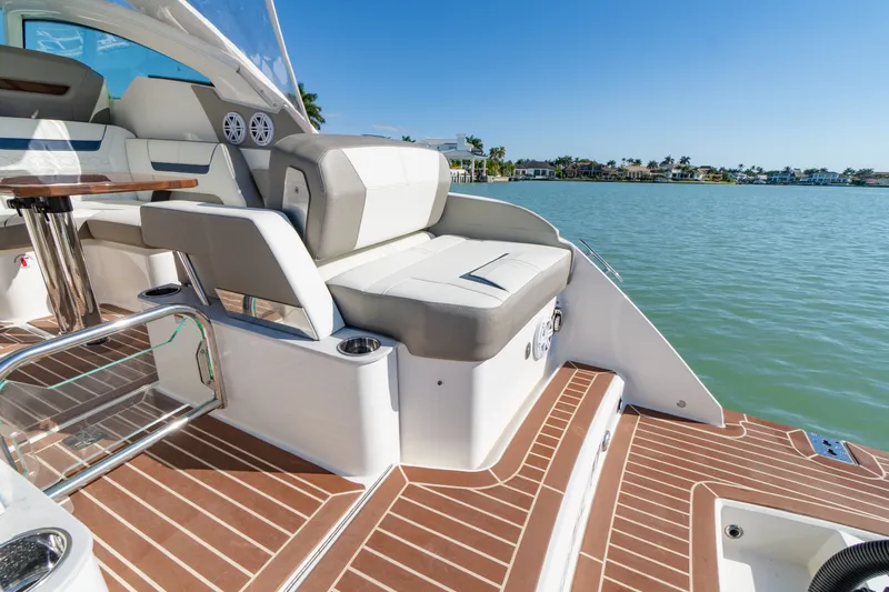  Yacht Photos Pics Luxurious interior of Tiara Yachts 34 LX 2023 on calm waters.