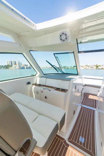  Yacht Photos Pics Interior of 2023 Tiara Yachts 34 LX with waterfront view.