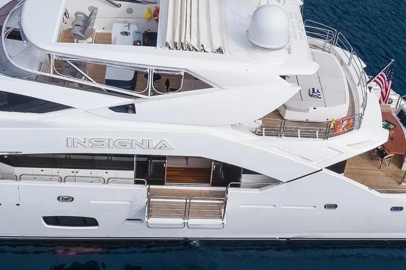 Insignia Yacht Photos Pics Luxurious 2015 Sunseeker 115 yacht with spacious deck and elegant design.