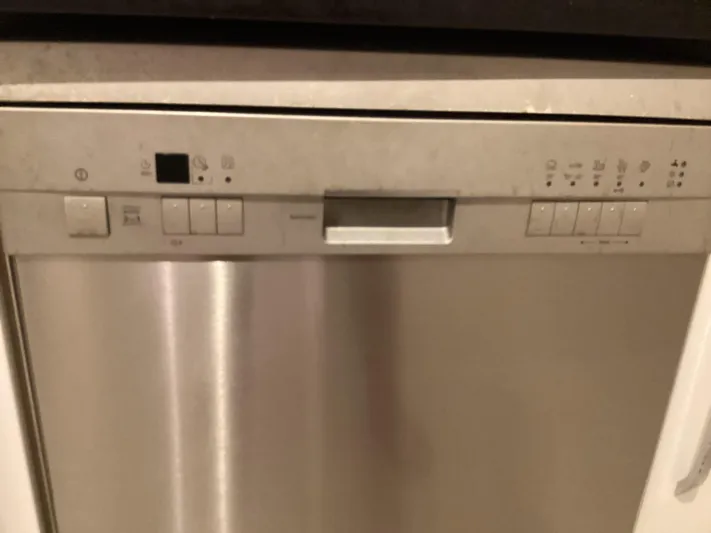  Yacht Photos Pics Close-up of a modern dishwasher, stainless steel, Princess Y72 model, 2022.