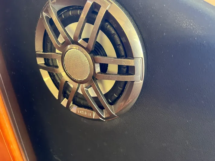  Yacht Photos Pics Speaker detail on 2002 Ferretti Yachts 810 interior.