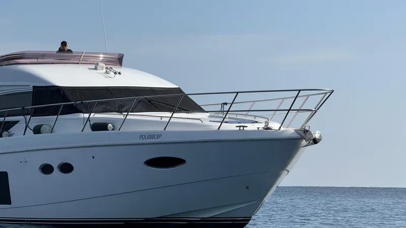  Yacht Photos Pics Luxury Princess 56 yacht cruising on calm sea, 2016 model.