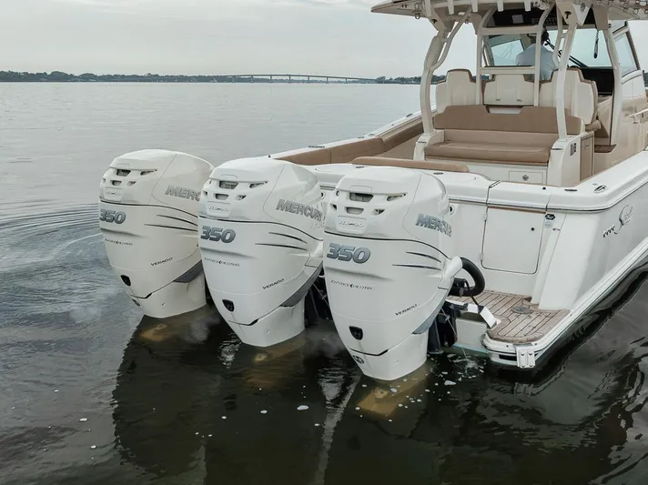 Pain Killer Yacht Photos Pics 2018 Scout 38 LXF-Pain Killer-Transom 3