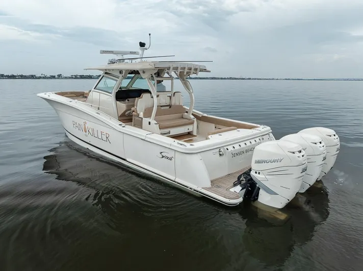 Pain Killer Yacht Photos Pics 2018 Scout 38 LXF-Pain Killer-Transom 5